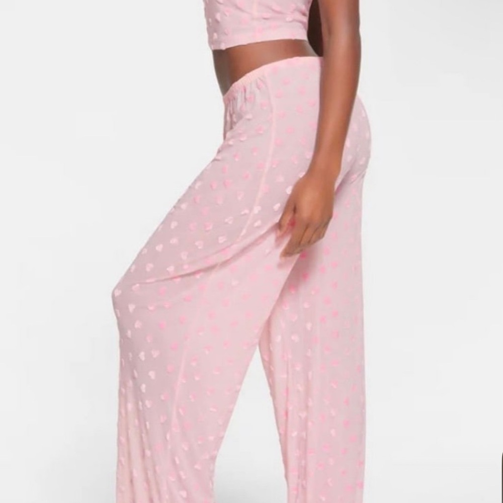 skims pink heart pj pants